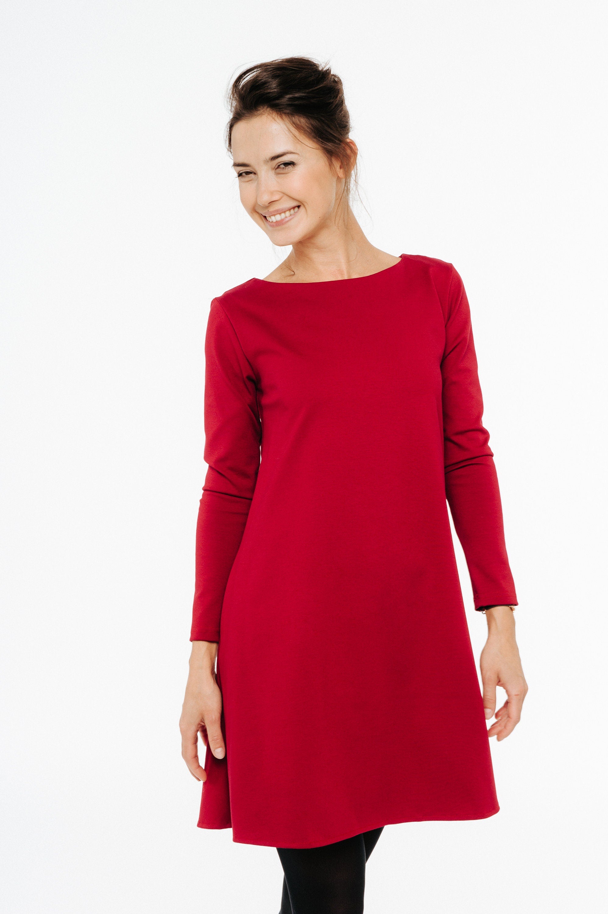 LeMuse CALMNESS Kleid mit Knöpfen, Rot, M