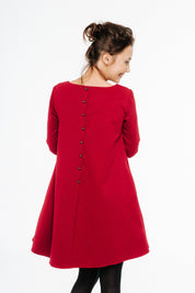 LeMuse CALMNESS Kleid mit Knöpfen, Rot, M