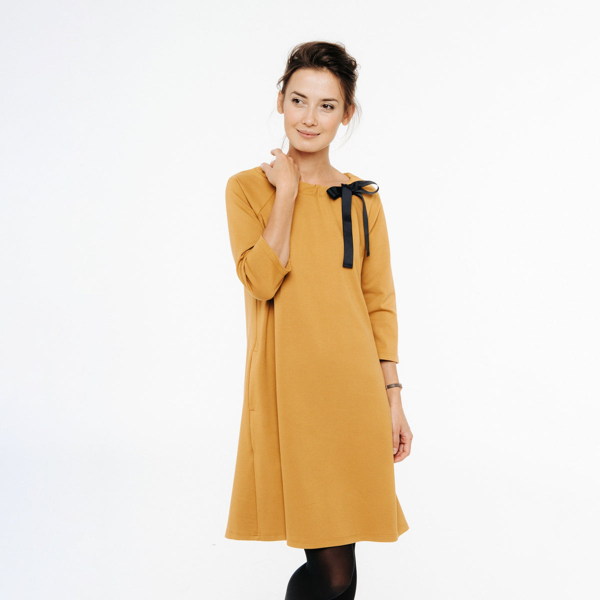 FRENCH dress in yellow #Color_Yellow