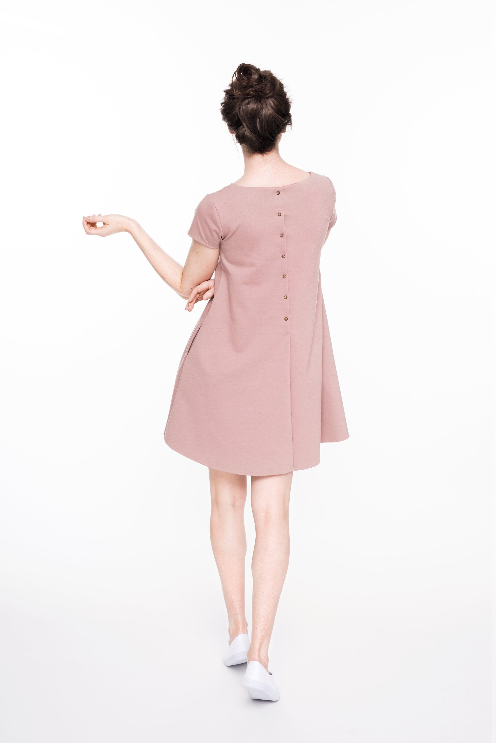 Vestido con botones LeMuse SUMMER CALMNESS, Rosa polvoriento, XS