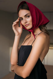 Bandana en lin LeMuse NATURE, Cerise