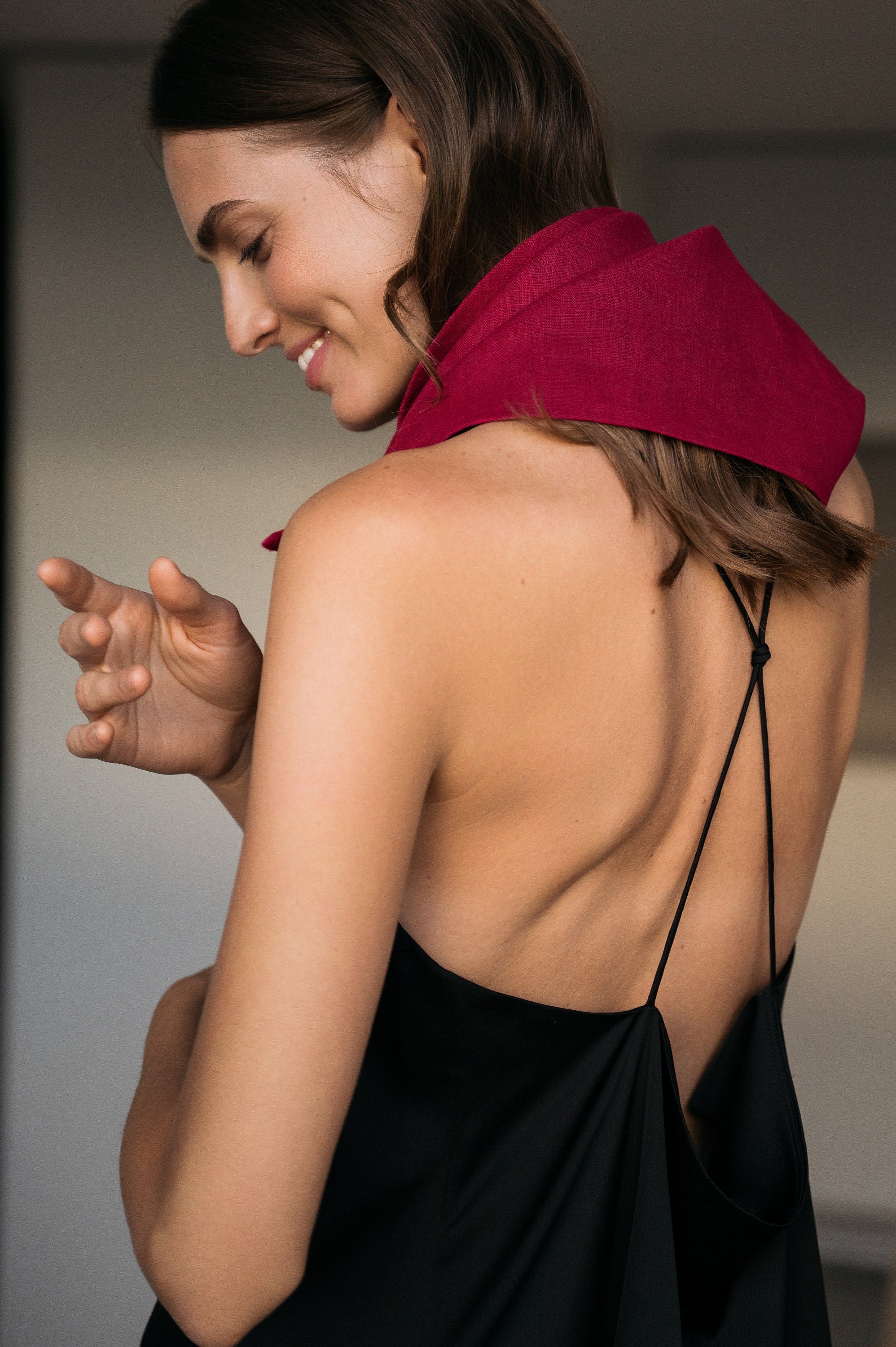 Pañuelo de lino LeMuse NATURE, Cereza