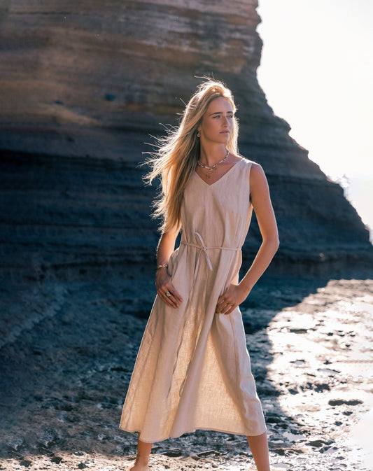 Linen dress SUNSET - Beige