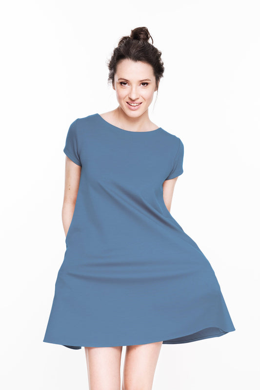 LeMuse SUMMER CALMNESS Kleid mit Knöpfen, Hellblau, M