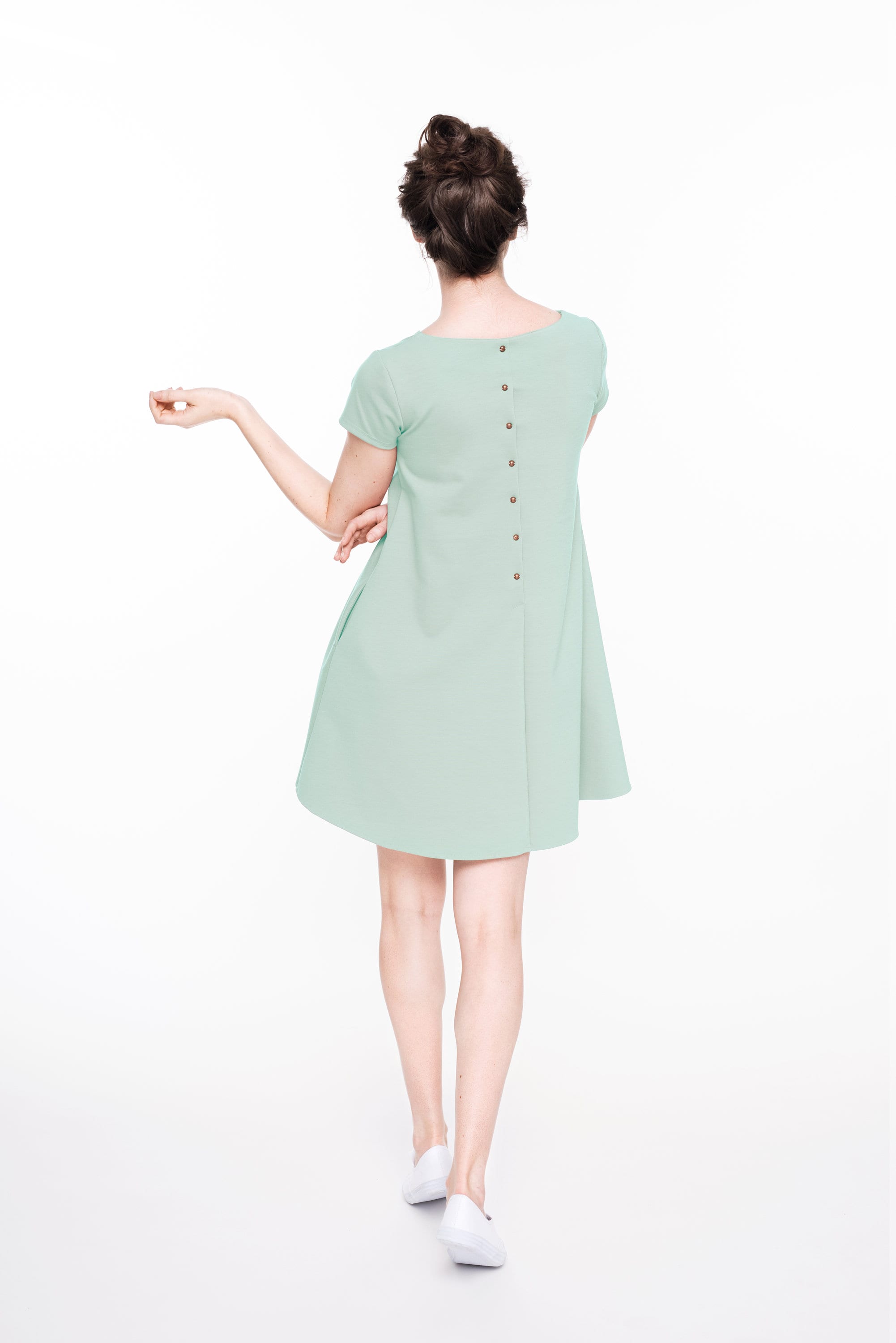 LeMuse SUMMER CALMNESS dress with buttons, Green, XL