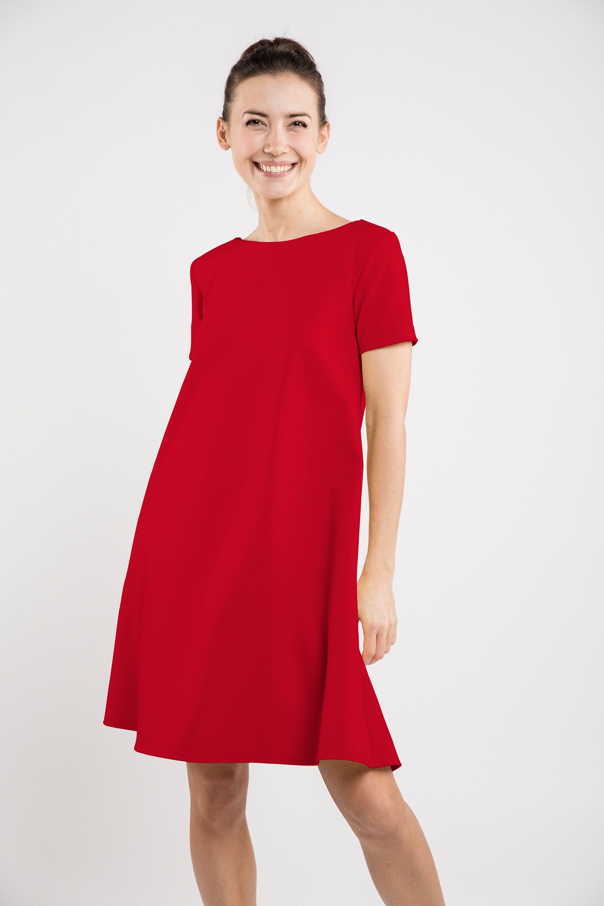 LeMuse SUMMER CALMNESS dress with buttons, Red, XL