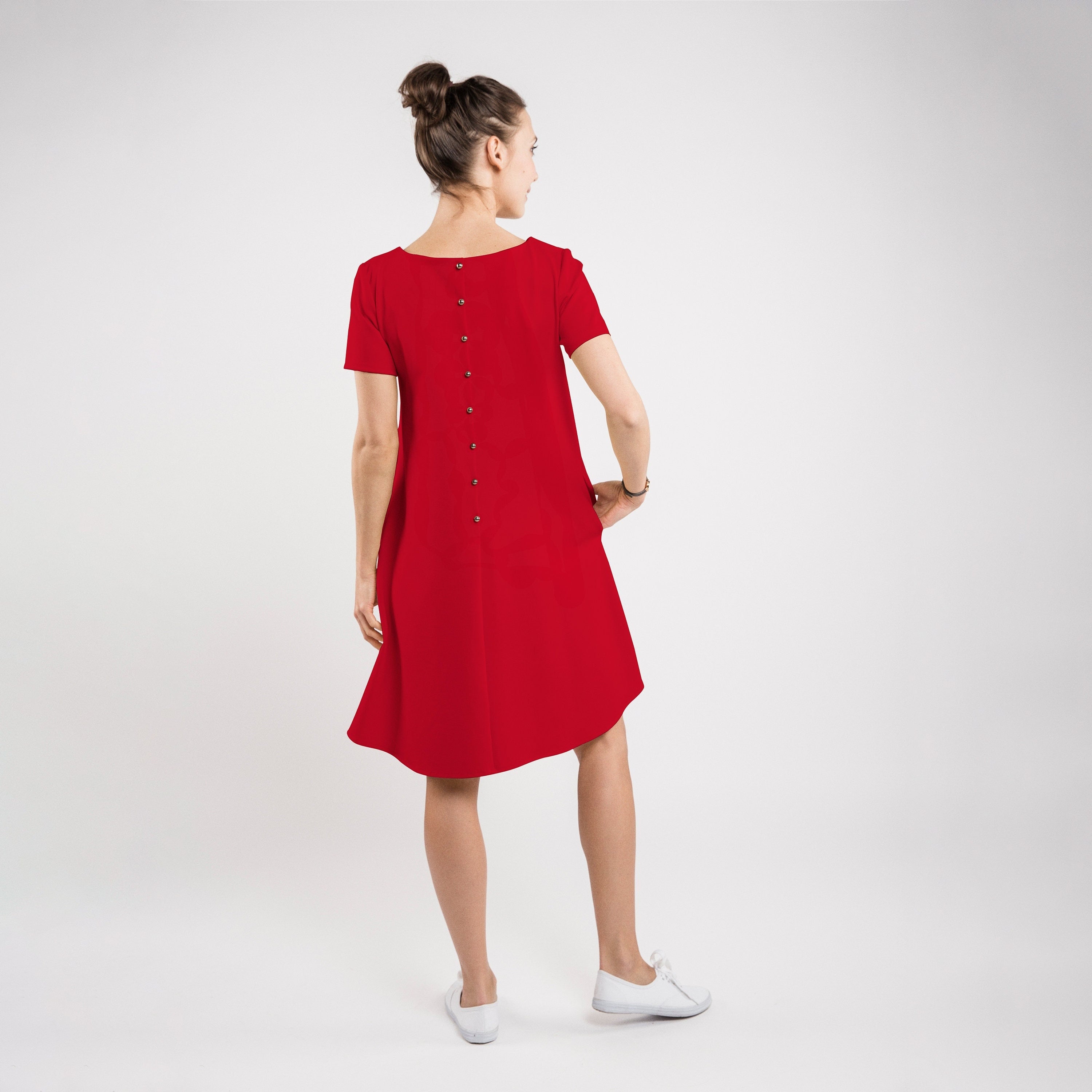 LeMuse SUMMER CALMNESS Kleid mit Knöpfen, Rot, M