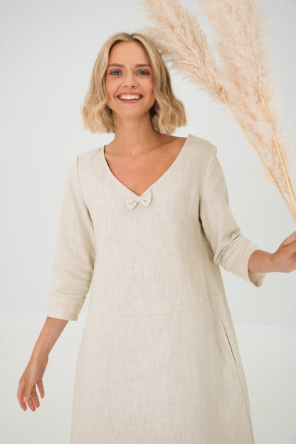 Linen dress SUN - Beige