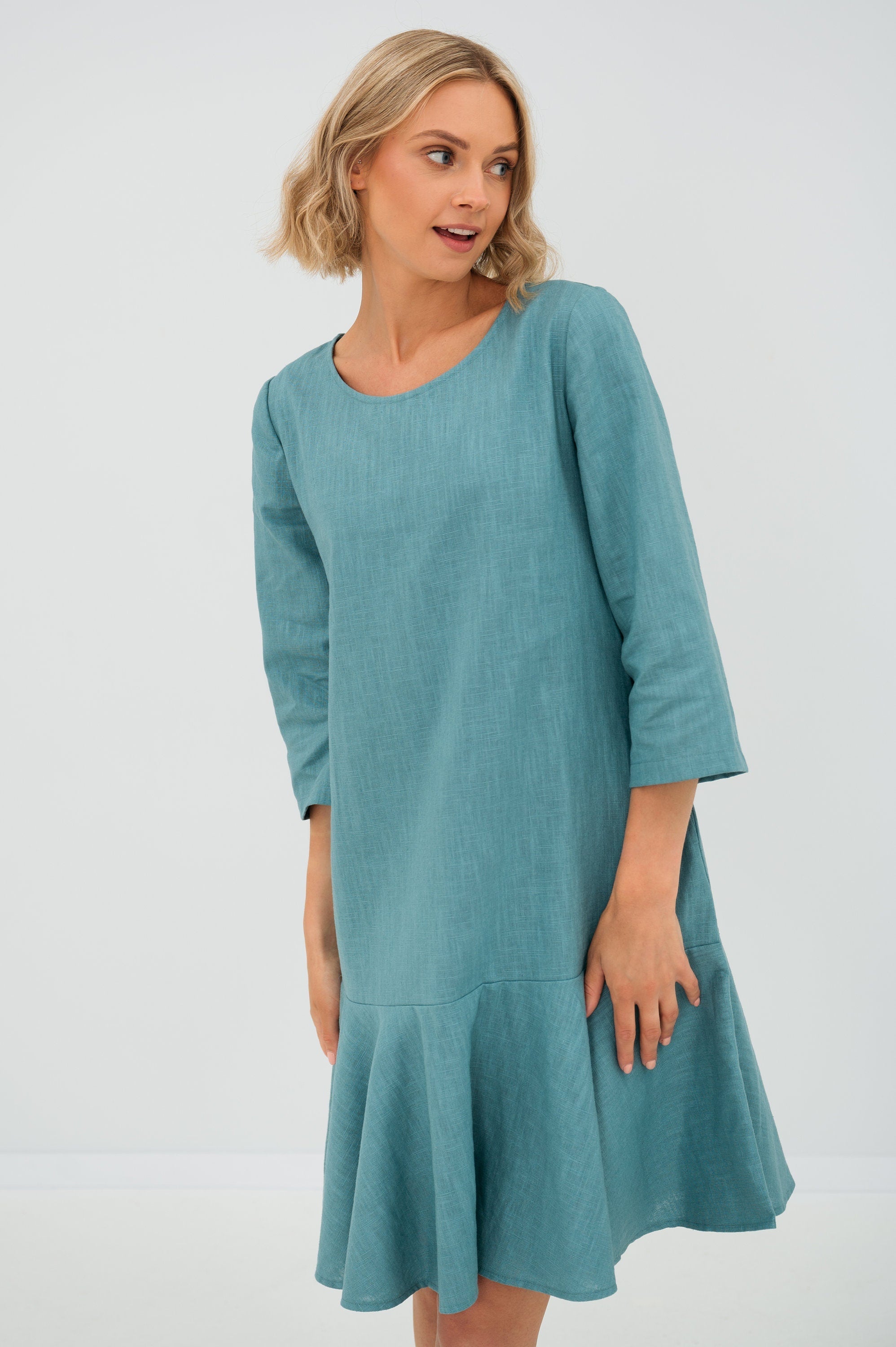 Robe en lin LeMuse NORA, Rouge, L