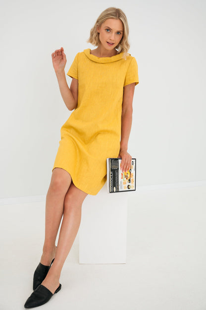 Linen Dress STORY - Yellow