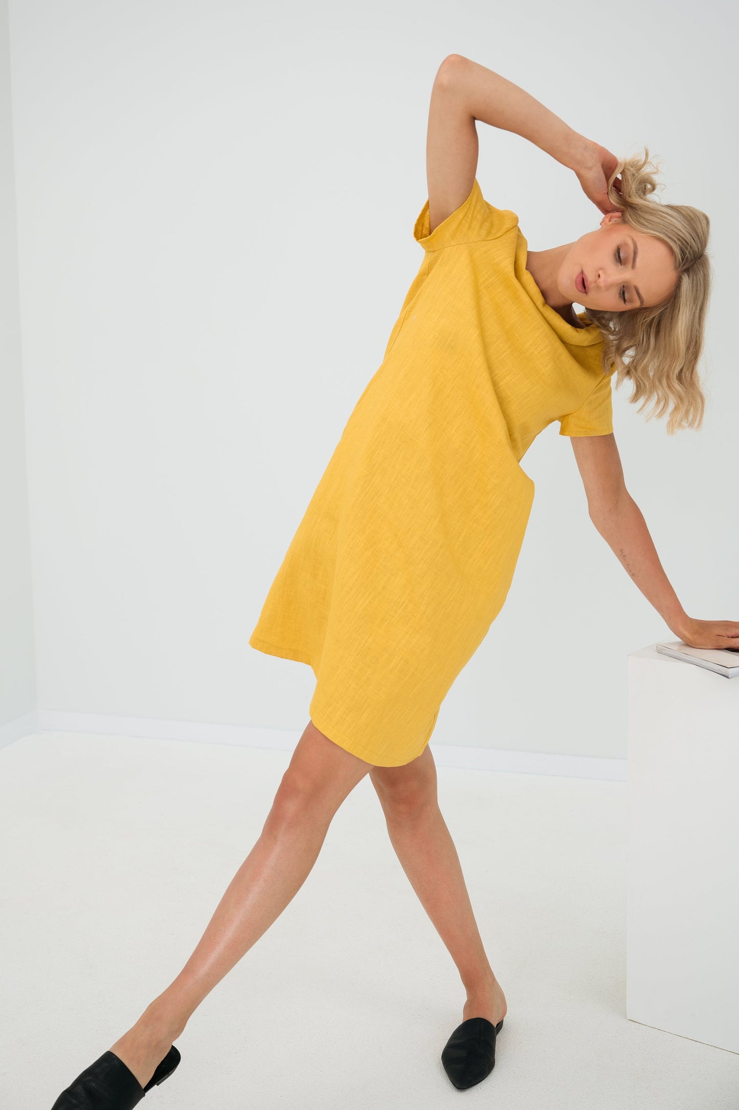 Linen Dress STORY - Yellow