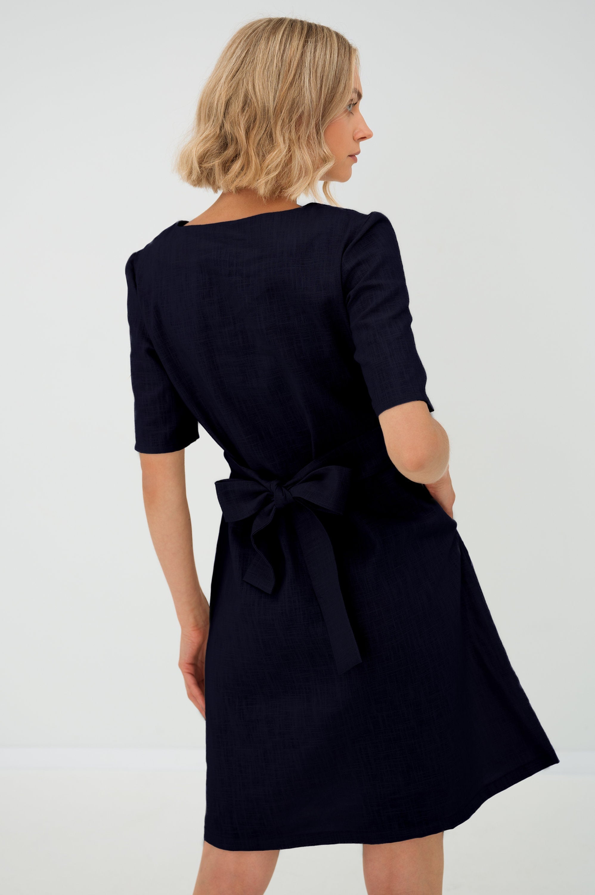 LeMuse Lininė suknelė LOLITA, tamsiai mėlyna, L