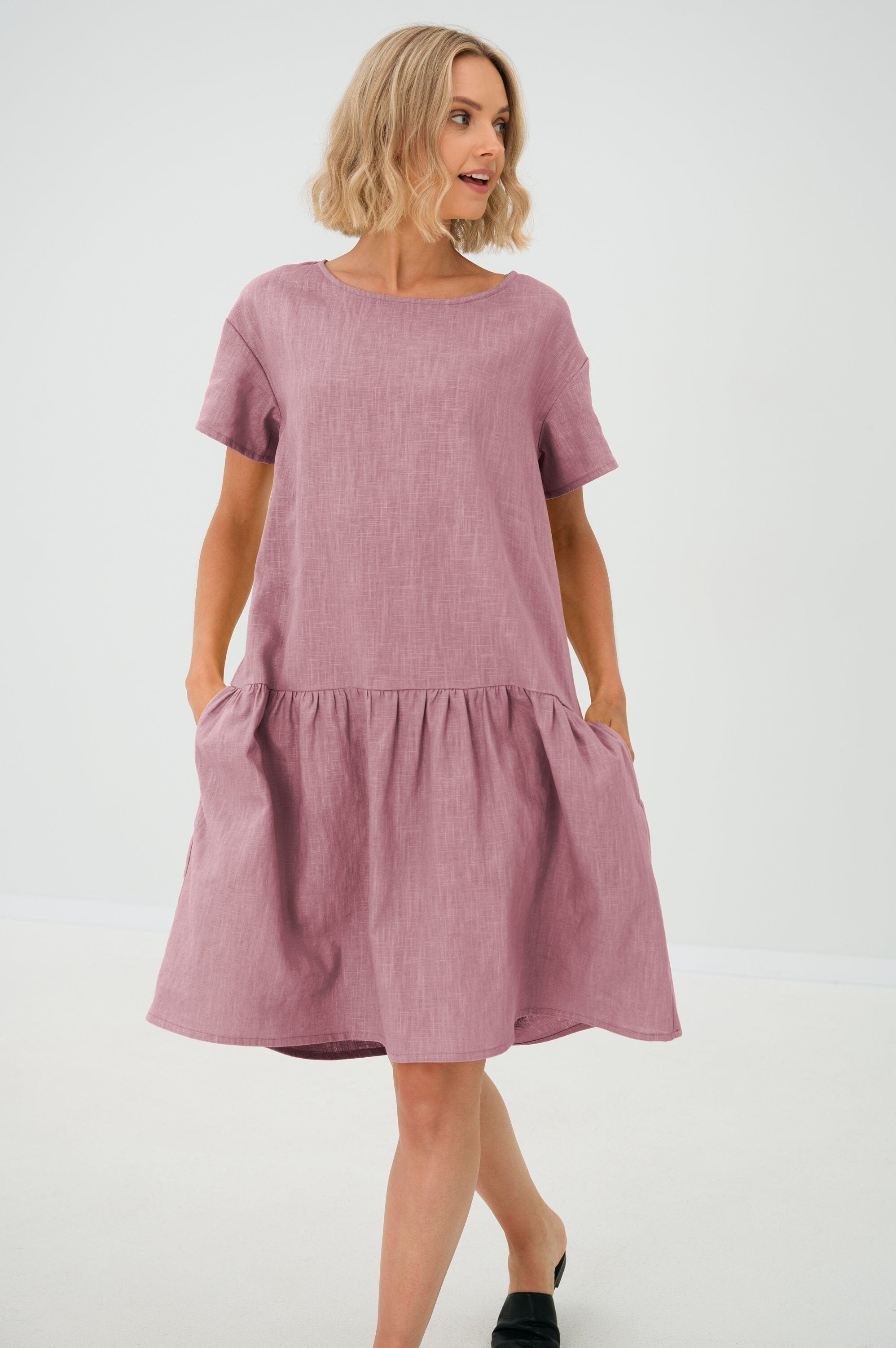 LeMuse Robe en lin BLOSSOM, Dusty rose, M