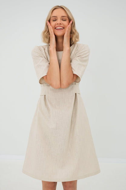 LeMuse Linen beach dress LOLITA, Dusty rose, S