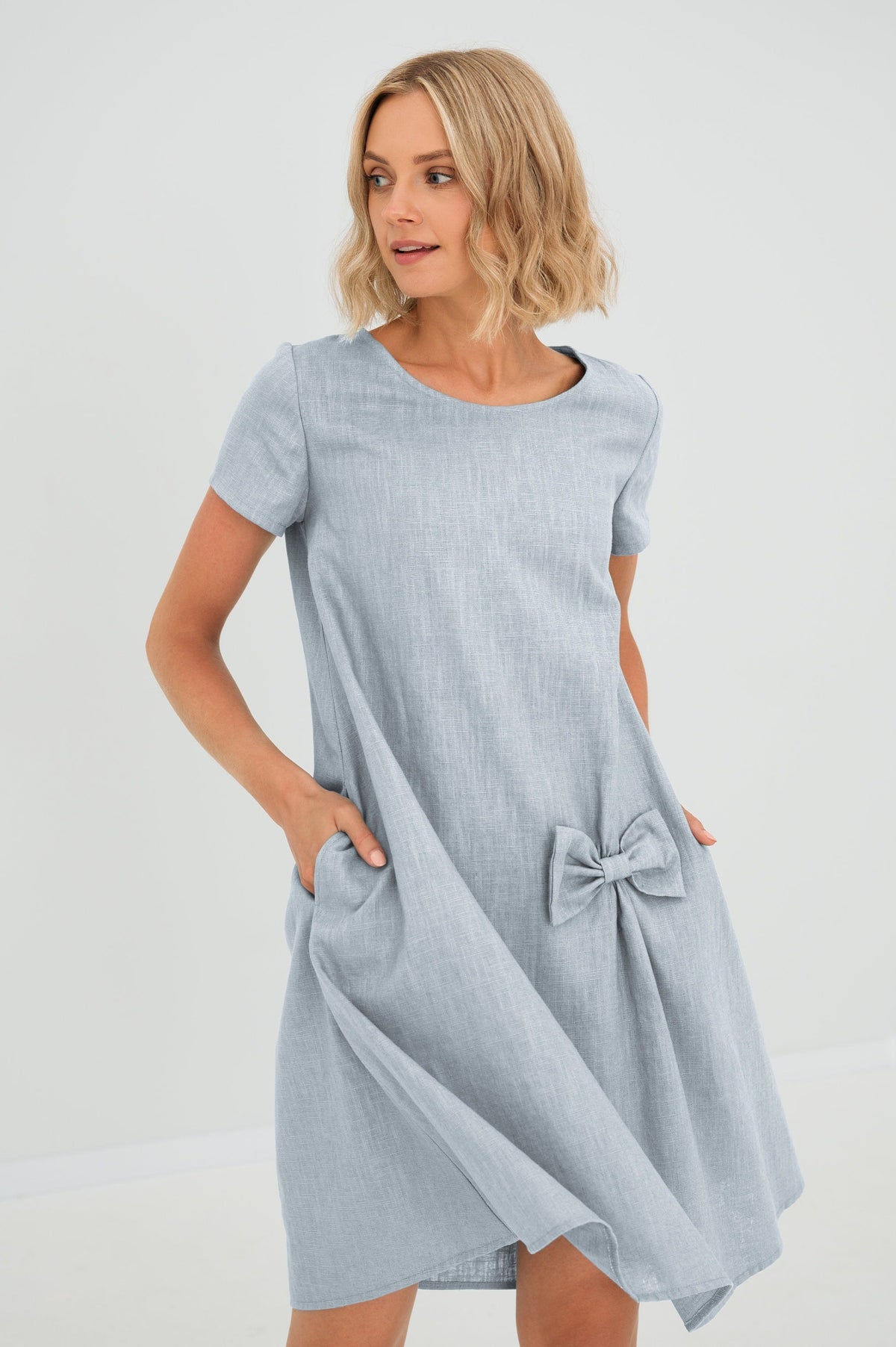KISS dress in light blue #Color_Light blue