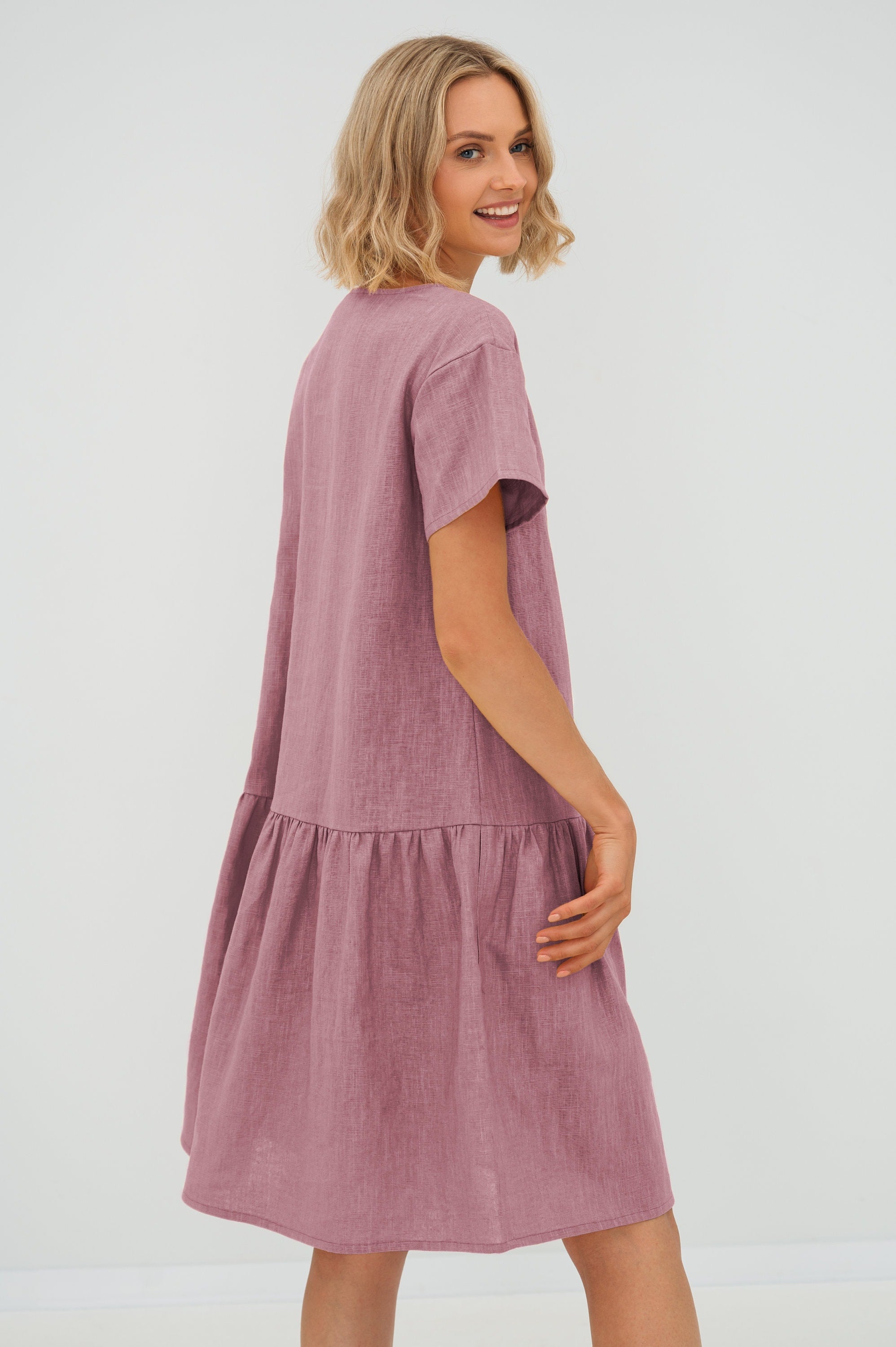 LeMuse Robe en lin BLOSSOM, Dusty rose, M