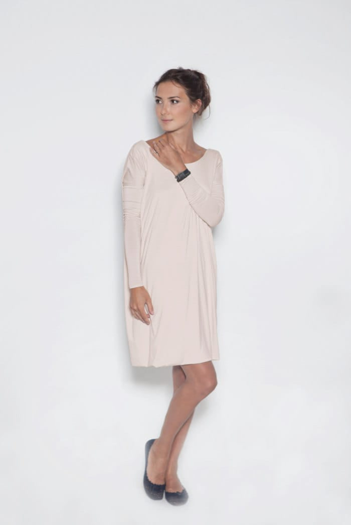 LeMuse MILK AND HONEY Kleid mit offenem Rücken, Nude, M