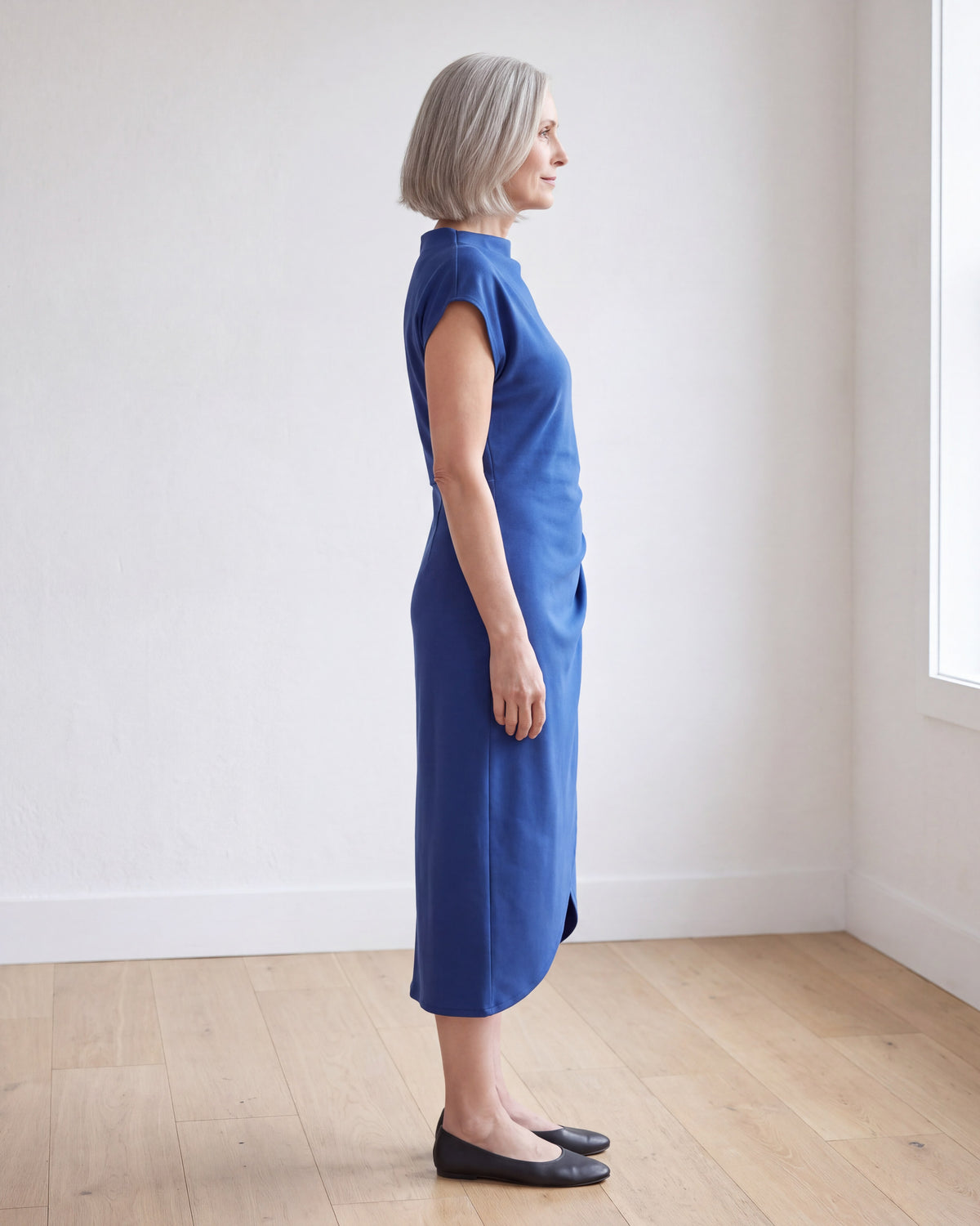 LIVIA cobalt dress, side view