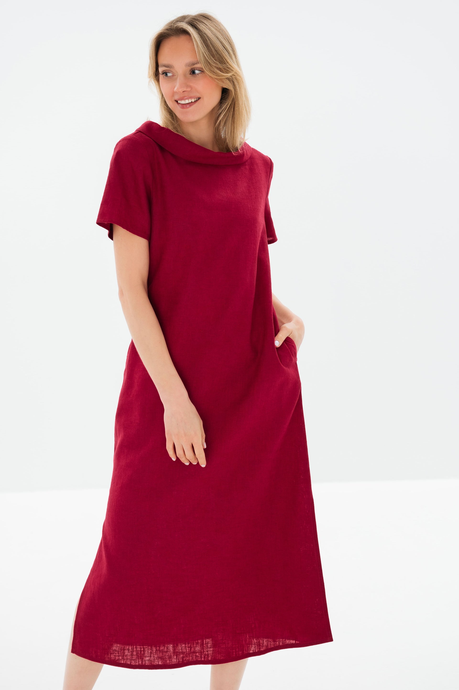 & other stories red linen dress & OTHER STORIES Spaghetti Strap Linen Mini Dress