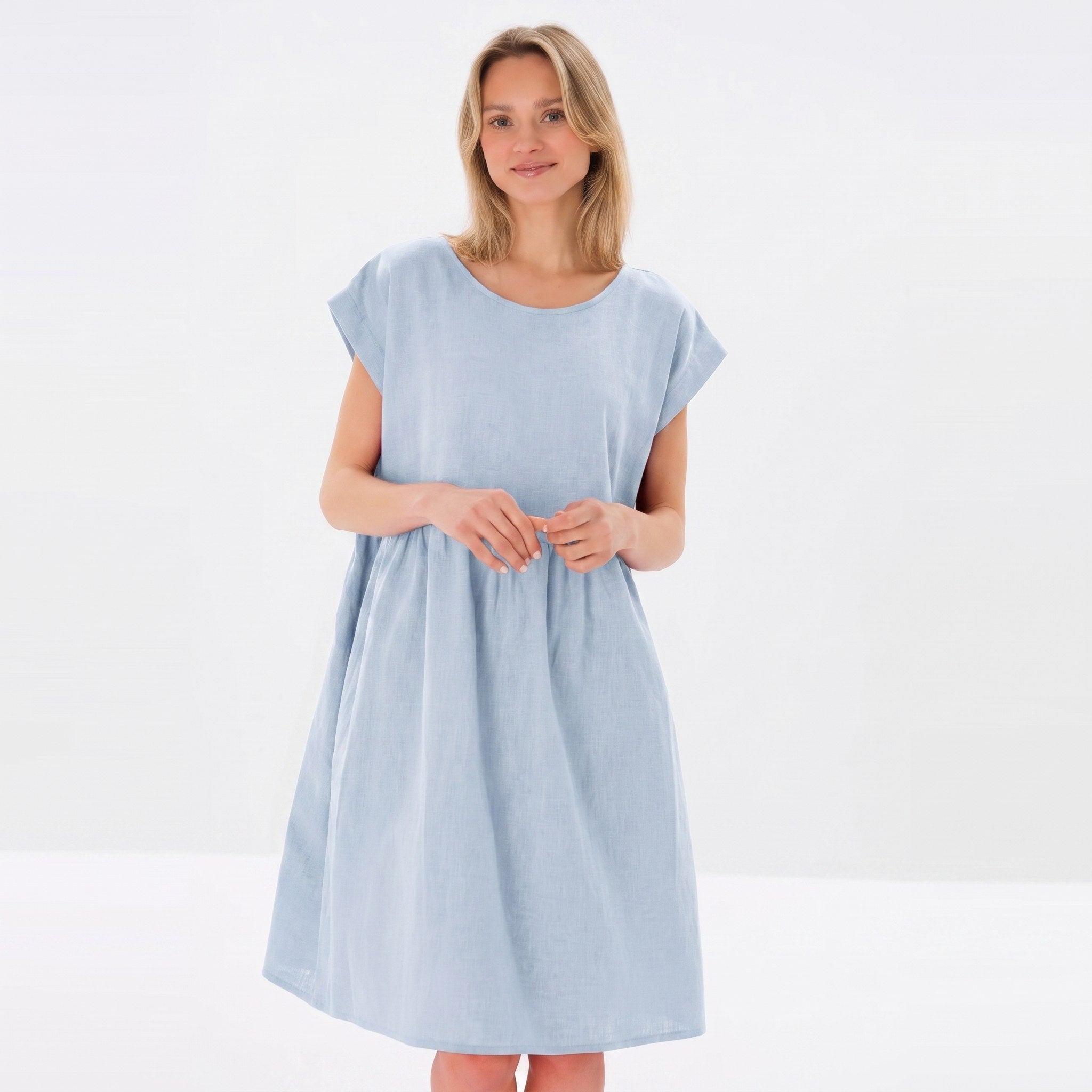 LUNA — Relaxed Linen Dress with Pockets