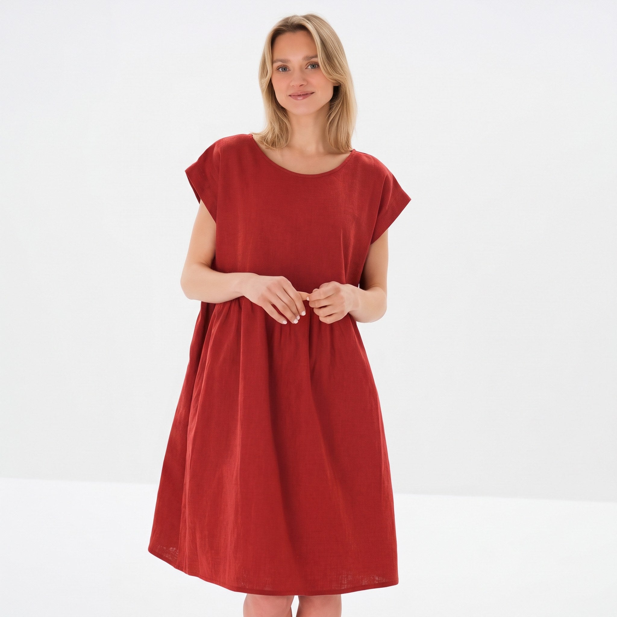 LUNA — Relaxed Linen Dress with Pockets