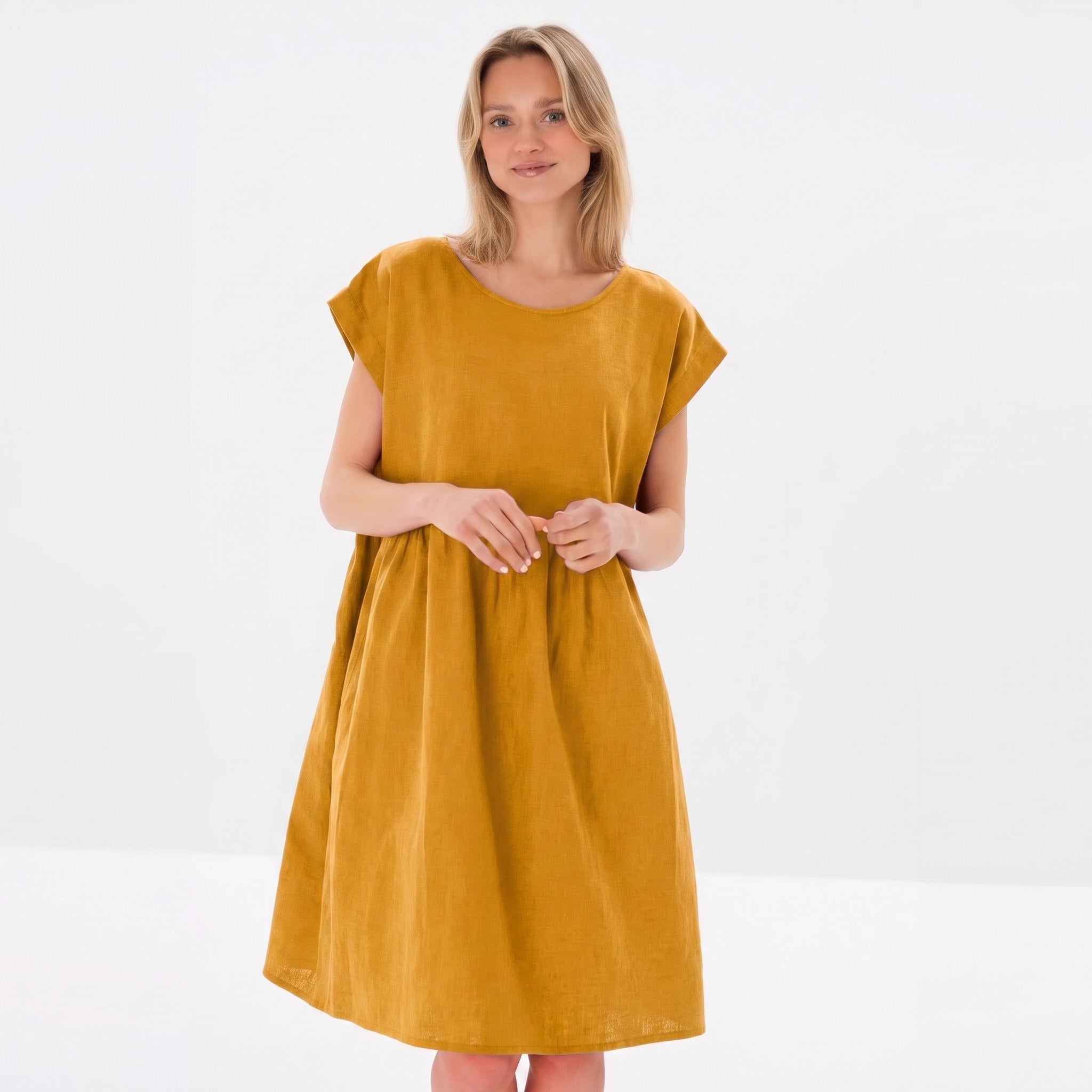LUNA — Relaxed Linen Dress with Pockets