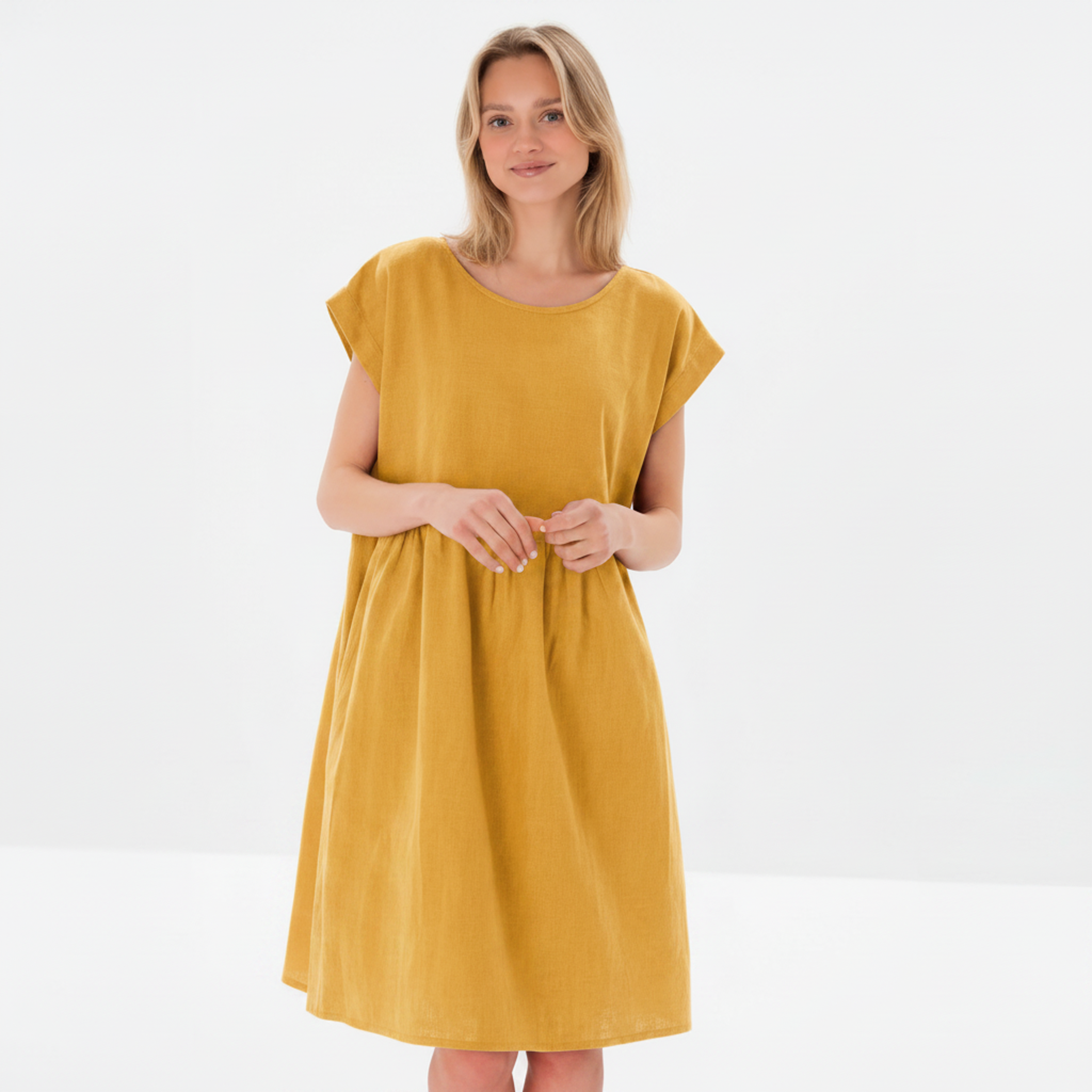 LUNA — Relaxed Linen Dress with Pockets