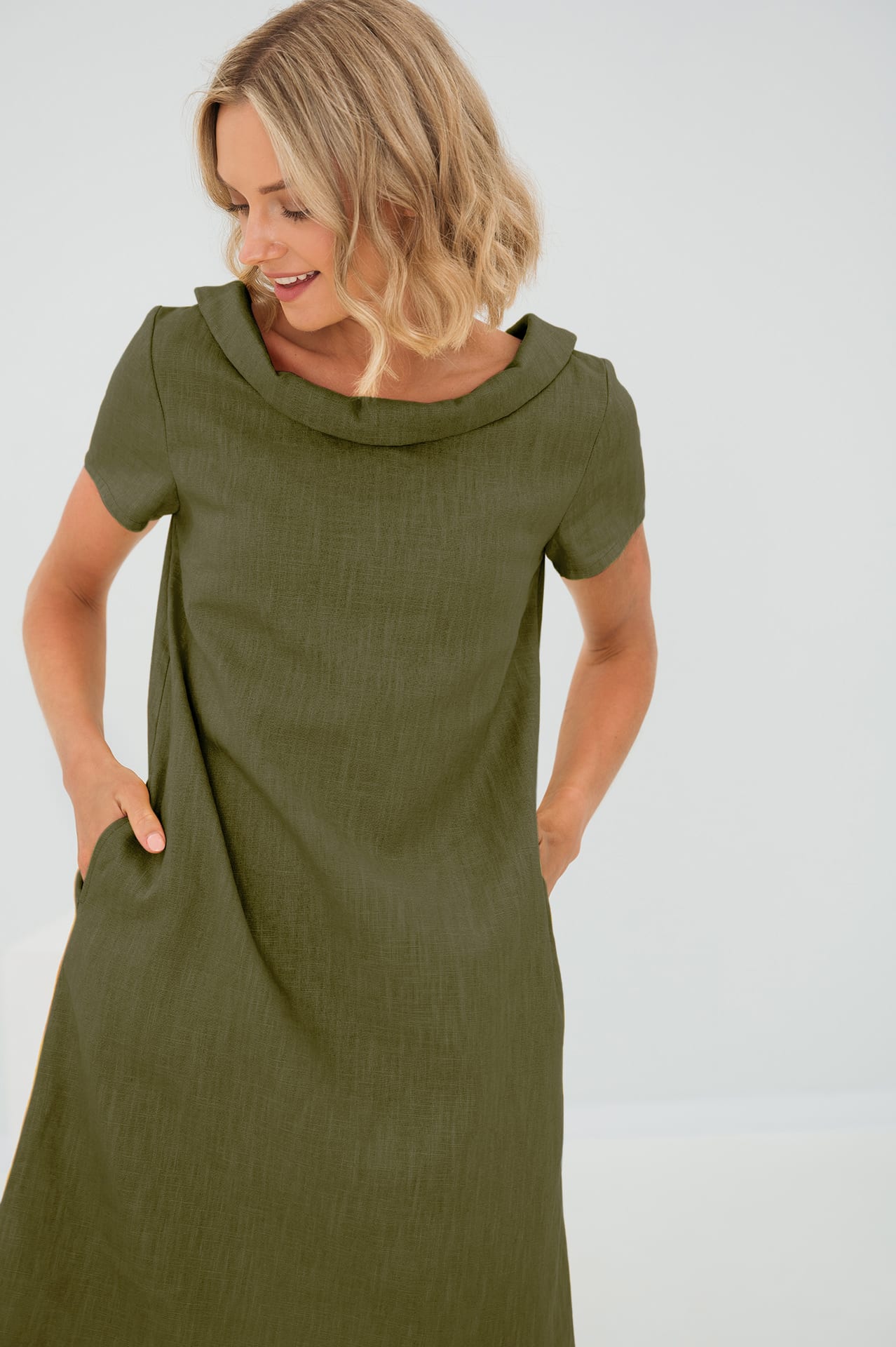 Linen Dress STORY - Green