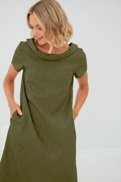 Linen Dress STORY - Green