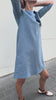 LeMuse FRENCH linen dress in blue – model video outdoors #Color_Blue