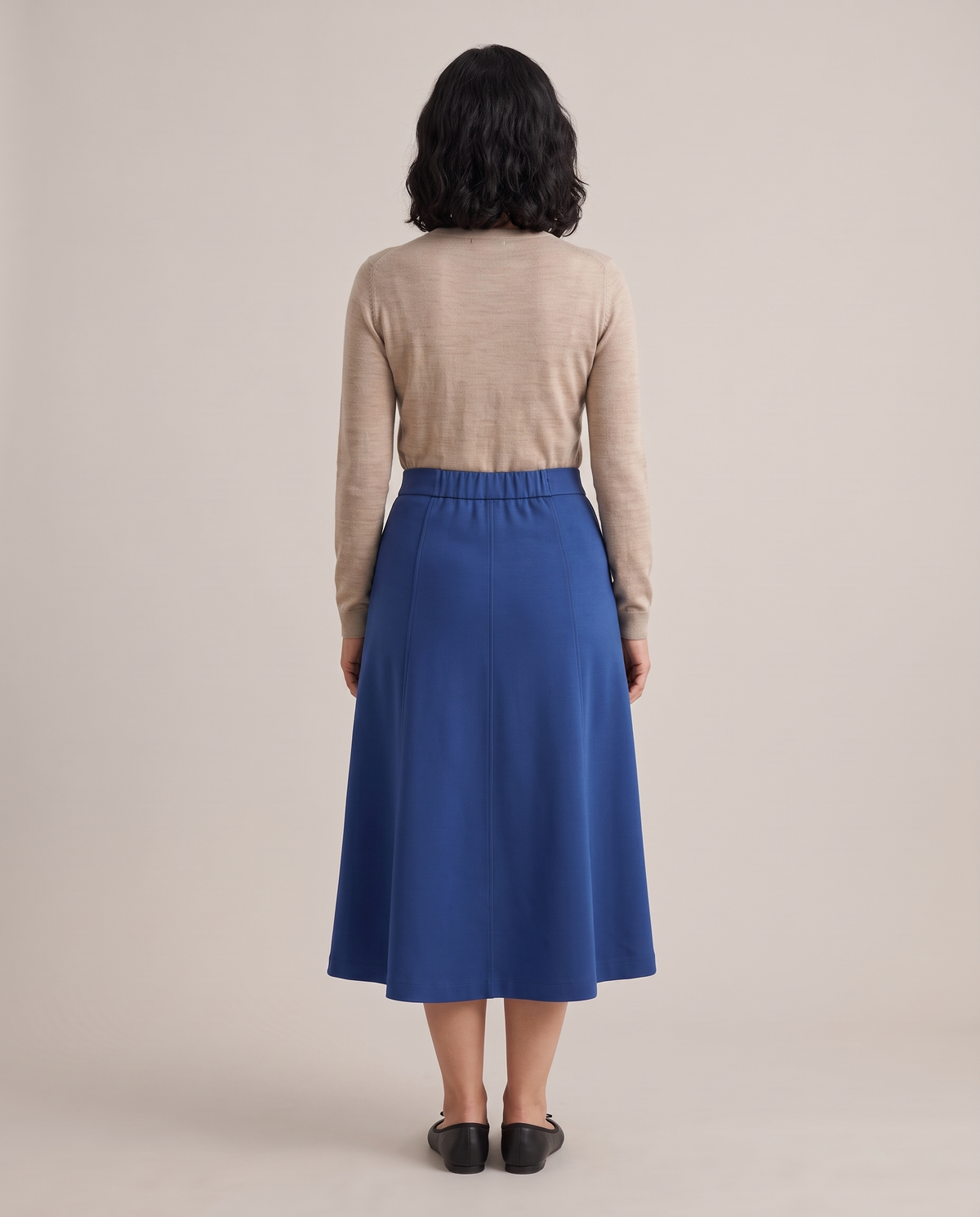 STEP midi skirt in Cobalt, back view