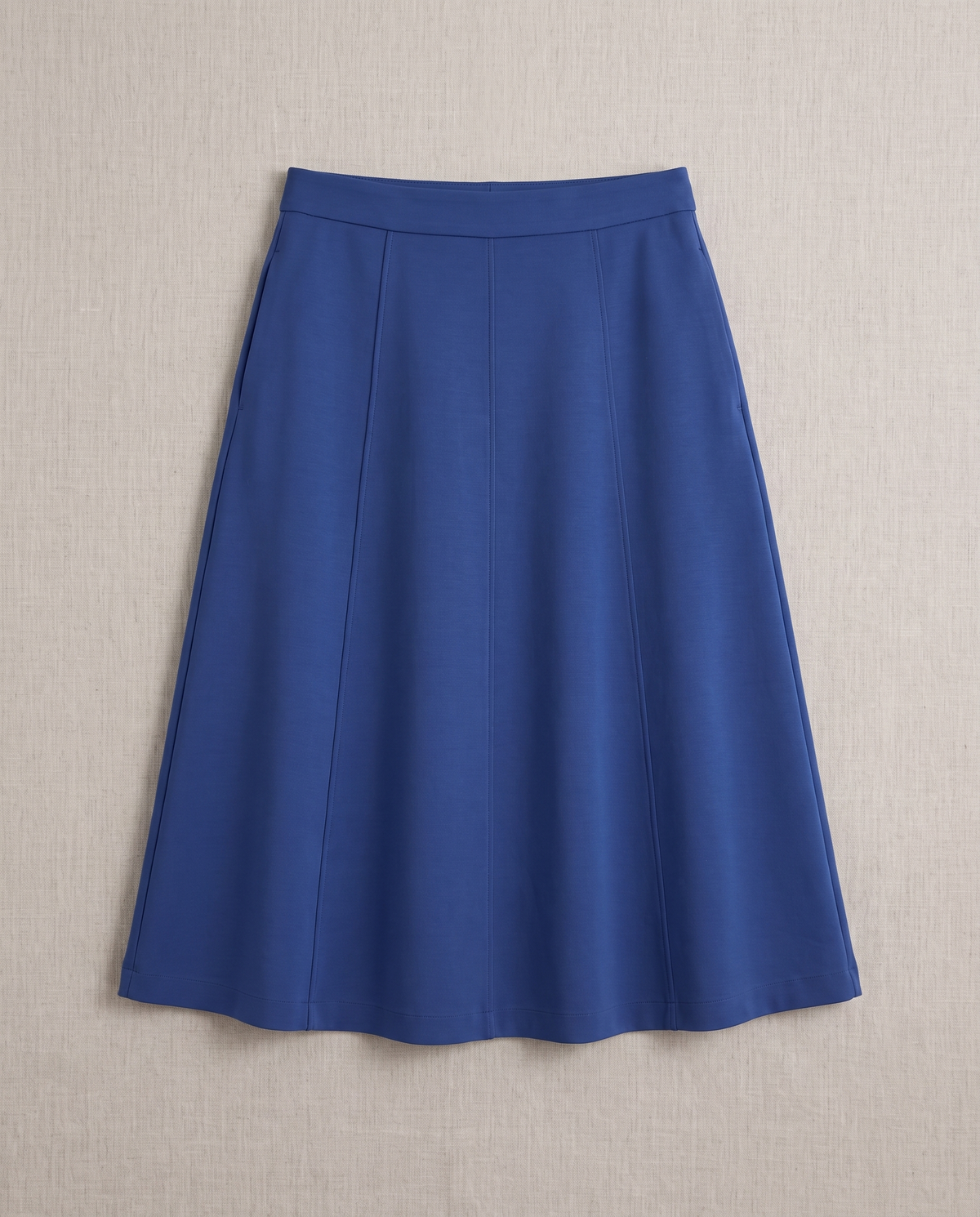 STEP six-panel midi skirt in Cobalt laid flat