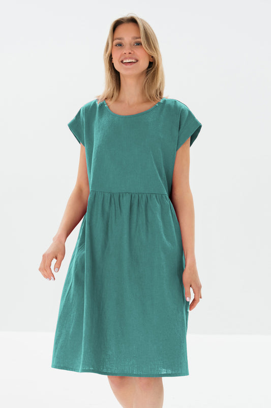 Linen Dress LUNA - Teal