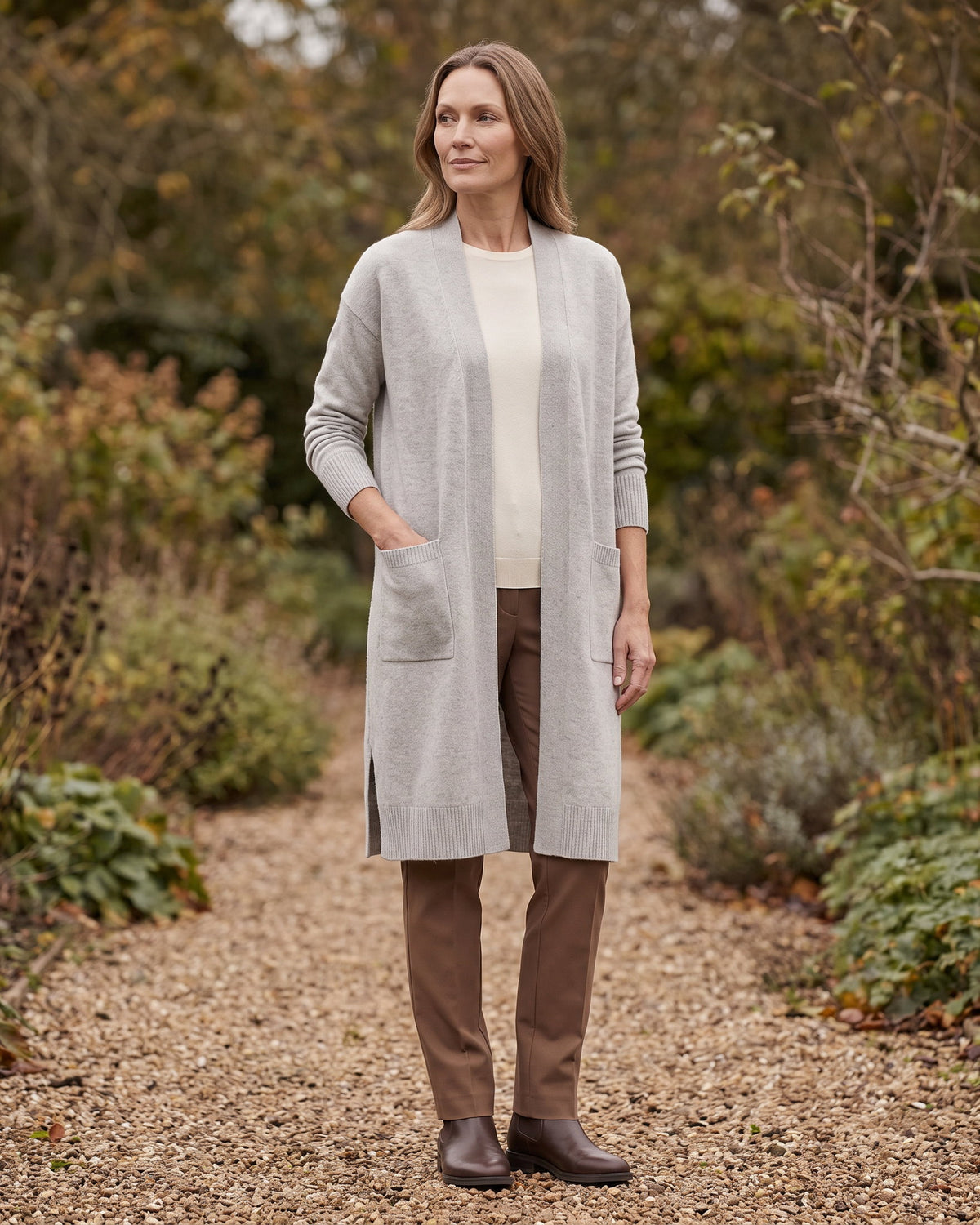 WILLOW – šviesiai pilkas vilnos kardiganas, sodas #Color_Light grey
