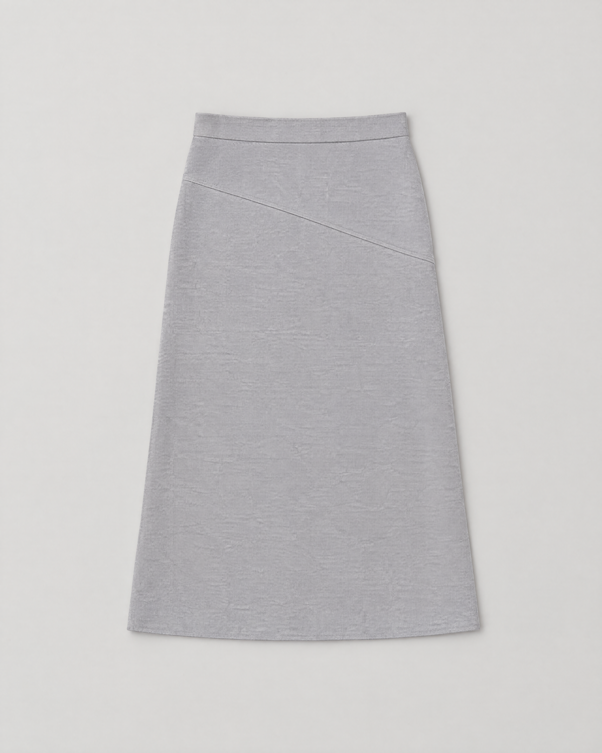 WINTER MIDI wool midi skirt in Light Grey, flat lay