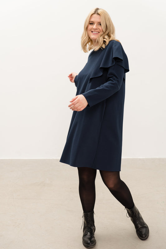 LeMuse vestido WING PLUS azul profundo