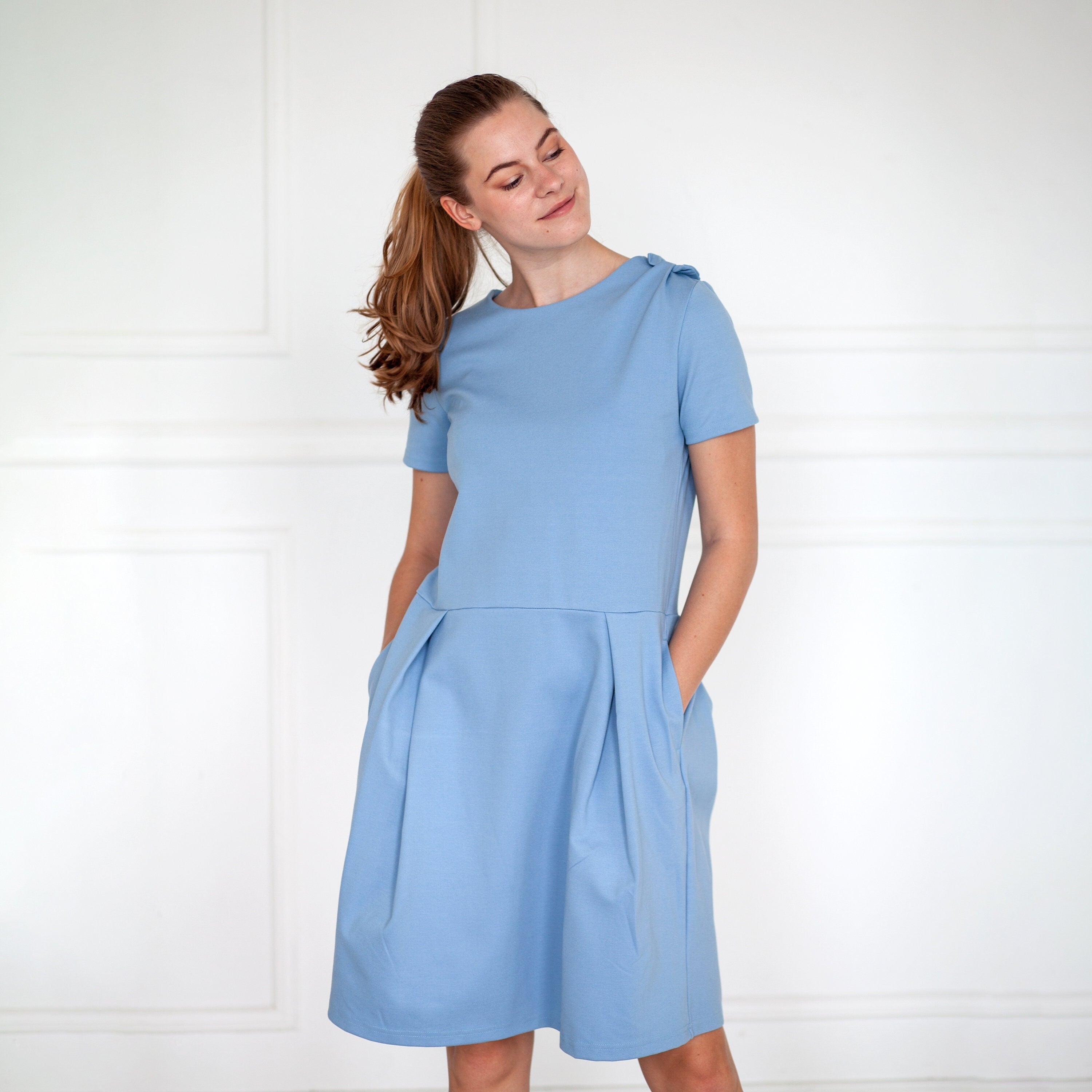 LeMuse sky blue SUMMER SOFIA BOW dress