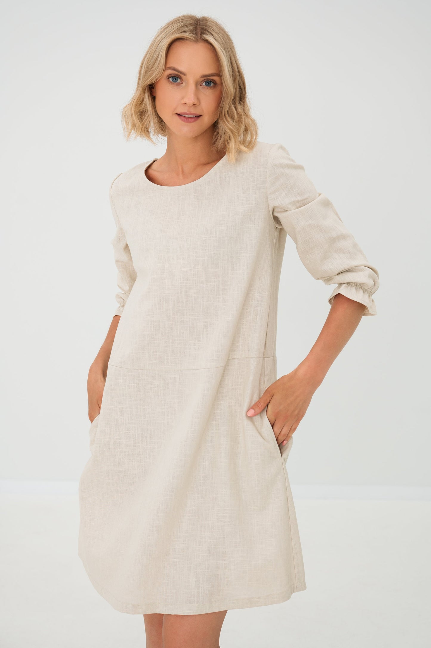 Beige linen dress EMMA